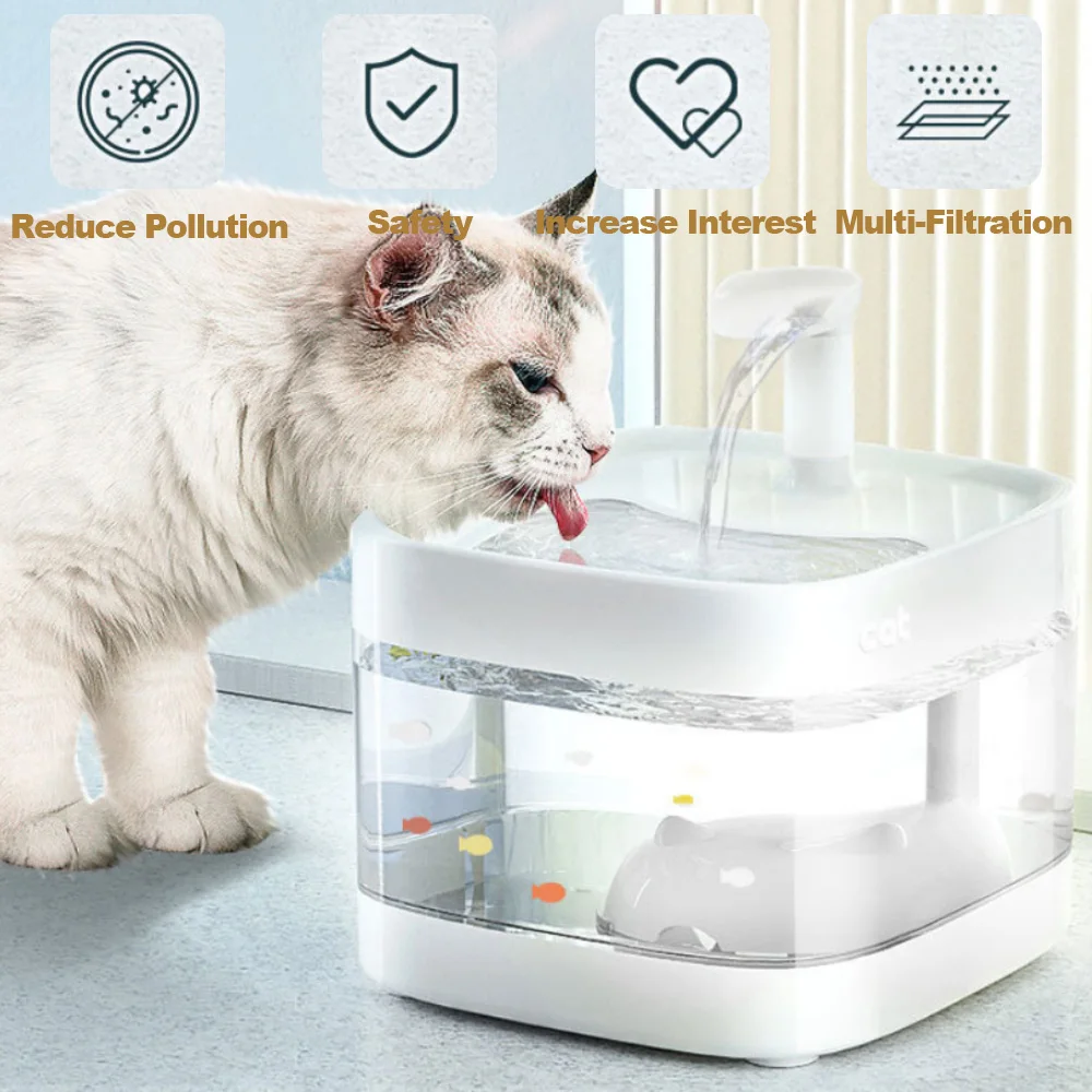 

Automatic Cat Water Fountain Pet Drinking Dispenser 3L Transparent Water Bowls for Cats Dogs Recirculate Filtering Cats Drinker