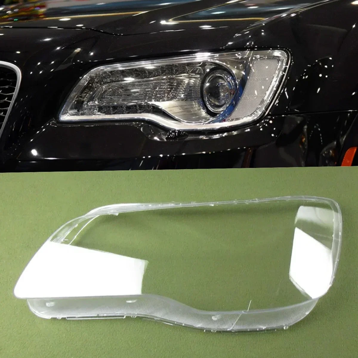 

For Chrysler 300C Front Headlight Shell Lamp Shade Transparent Headlamp Cover Plexiglass Replace Original Lampshade 2012 - 2021