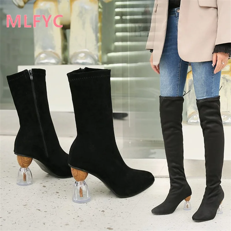 European and American Autumn and Winter Fashion Suede Crystal Heel Boots with Warm and Elevated Size Women's Shoes
European and American Autumn and Winter Fashion Suede Crystal Heel Boots with Warm and Elevated Size Women's Shoes