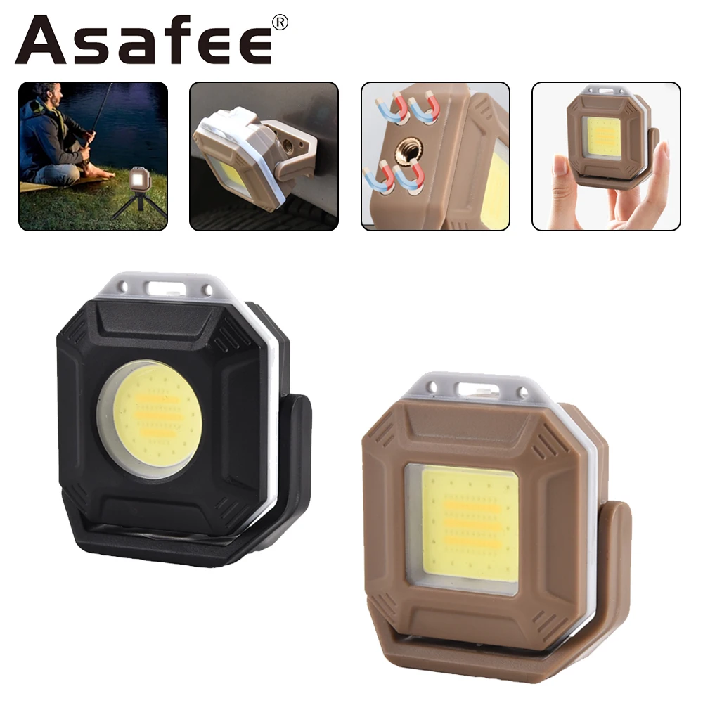 

Asafee 1125 Tiki COB LED Mini EDC Work Light Built-in Battery Rechargeable 51G Lightweight Lamp IPX4 Waterproof Floodlight