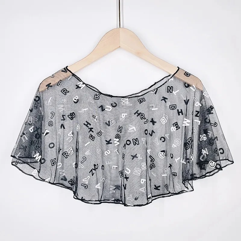 Korean Lace Mesh Letter Print Air-Conditioning Cardigan Women Sunscreen Shawl Summer Thin Short Blouse Chiffon Sun Clothing R29
Korean Lace Mesh Letter Print Air-Conditioning Cardigan Women Sunscreen Shawl Summer Thin Short Blouse Chiffon Sun Clothing R29
