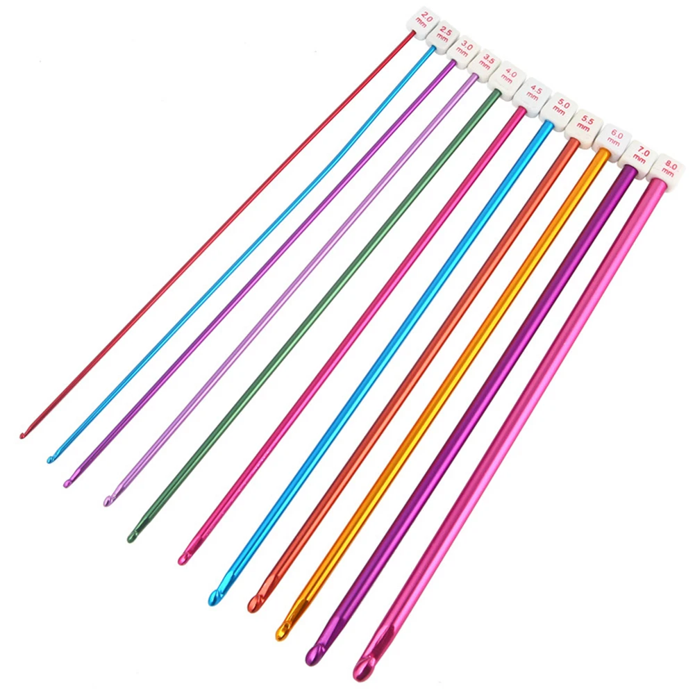 11Pcs Aluminum Knitting Needles Metal Crochet Set Hook Weave Sweater DIY Hand Craft Yarn Sewing Needle Sewing Tools Mixed Color
11Pcs Aluminum Knitting Needles Metal Crochet Set Hook Weave Sweater DIY Hand Craft Yarn Sewing Needle Sewing Tools Mixed Color