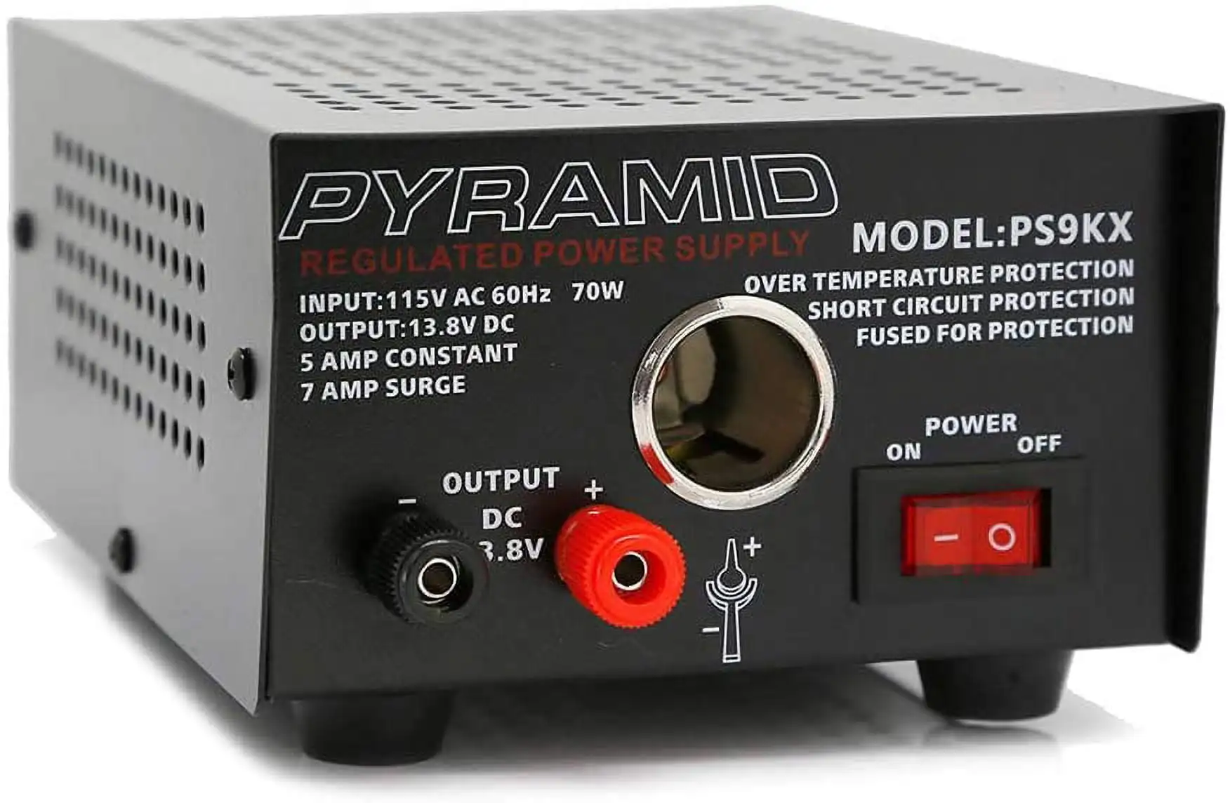 PS9KX Universal Compact Bench Power Supply-5 Amp Linear Regulated Home Lab Benchtop Converter W/ 13.8 Volt DC 115V AC
PS9KX Universal Compact Bench Power Supply-5 Amp Linear Regulated Home Lab Benchtop Converter W/ 13.8 Volt DC 115V AC