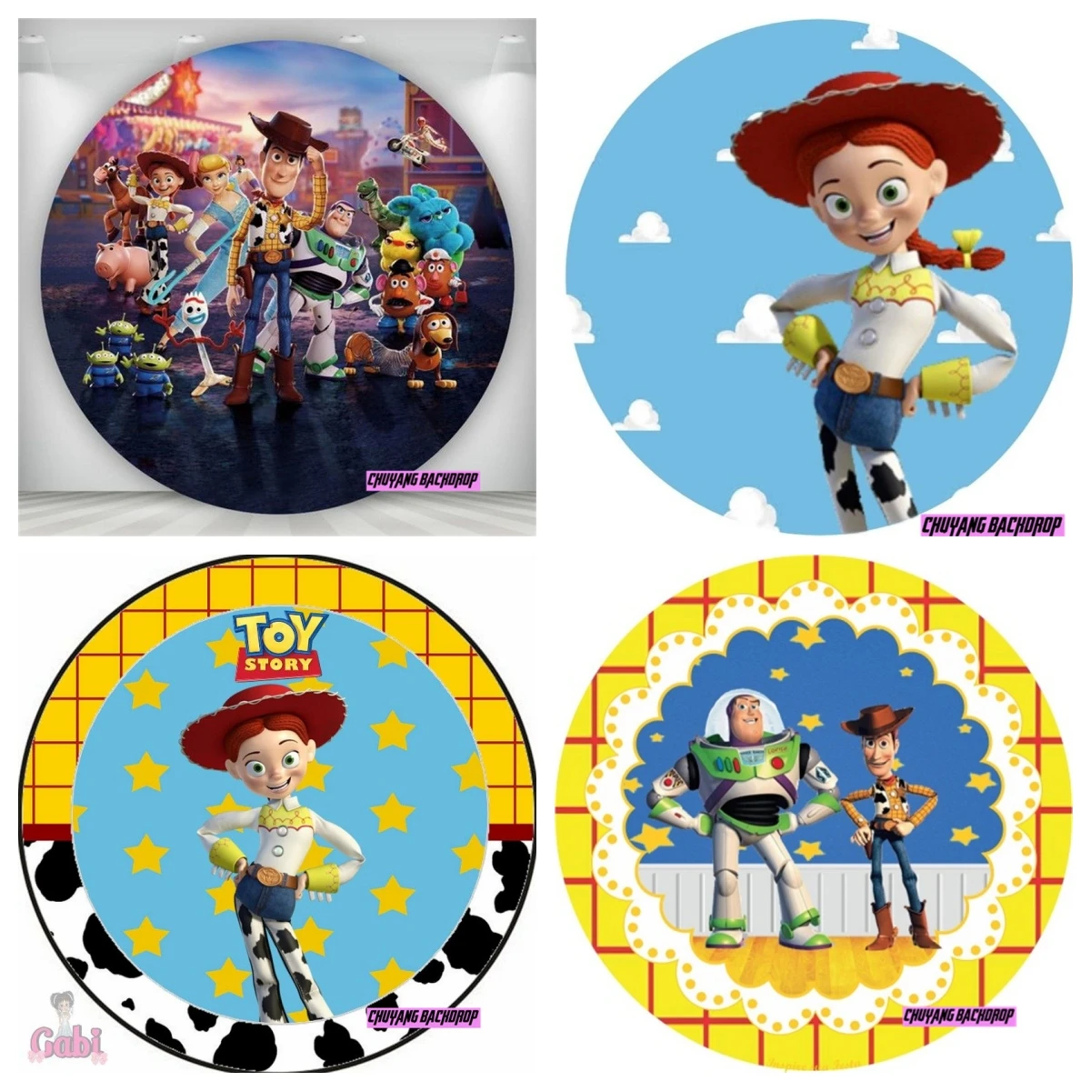 Disney Toy Story Woody Jessie Birthday Round Backdrop Boys Banner Party Custom Photography Background for Children Table Decor
Disney Toy Story Woody Jessie Birthday Round Backdrop Boys Banner Party Custom Photography Background for Children Table Decor