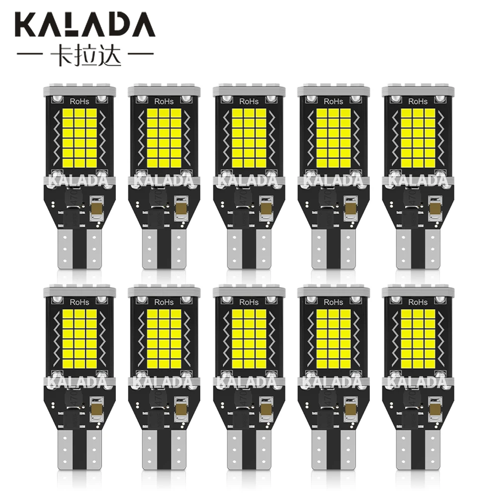 

10pcs T15 W16W 2016 48SMD LED Bulbs Canbus Signal Light For Auto Backup Reverse Lamp Daytime Running LightAuto Lamp No Error 12V