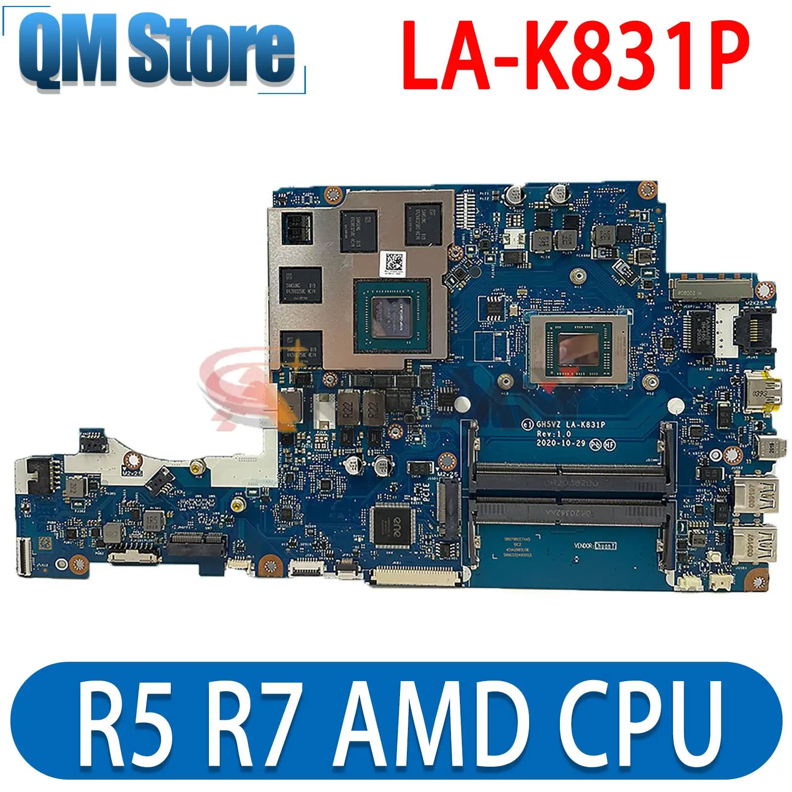 

LA-K831P Mainboard for Acer Aspire 7 A715-42G Laptop Motherboard R7-5700U/R5-5500 GPU:N18P-G61-A-A1 4GB NBQAY11004 DDR4 Teste OK