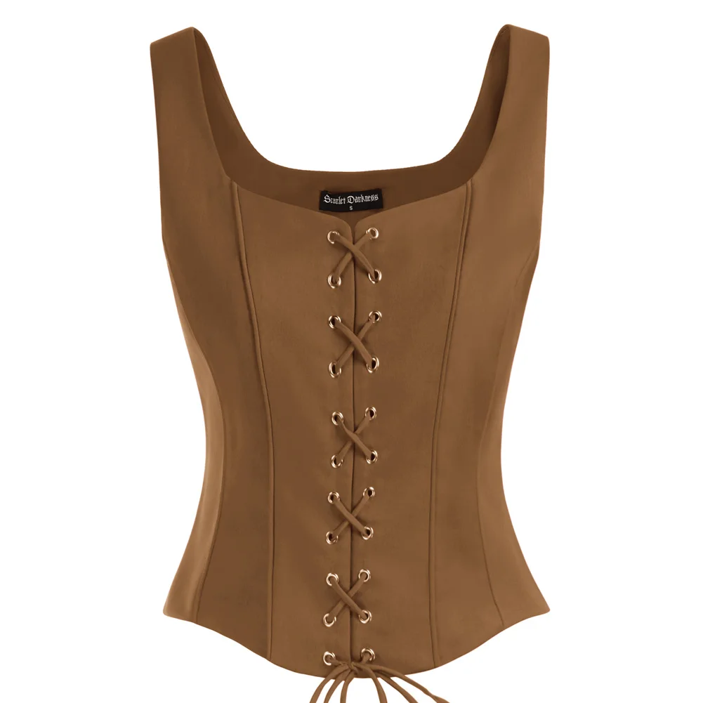 SD Pirate Renaissance Victorian Vest Cosplay Costume Peasant Bodice Lace Up Vest Coat Sleeveless U-Neck High Low Waistcoat A30
SD Pirate Renaissance Victorian Vest Cosplay Costume Peasant Bodice Lace Up Vest Coat Sleeveless U-Neck High Low Waistcoat A30
