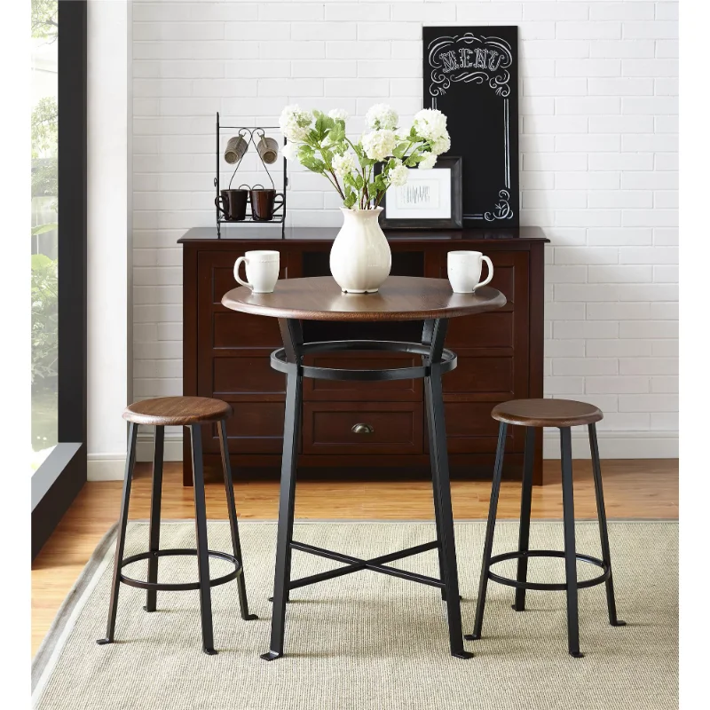 Mainstays Round 3-Piece Metal Pub Set with Wooden Top, Dark Mahogany Dining Room Tables
Mainstays Round 3-Piece Metal Pub Set with Wooden Top, Dark Mahogany Dining Room Tables