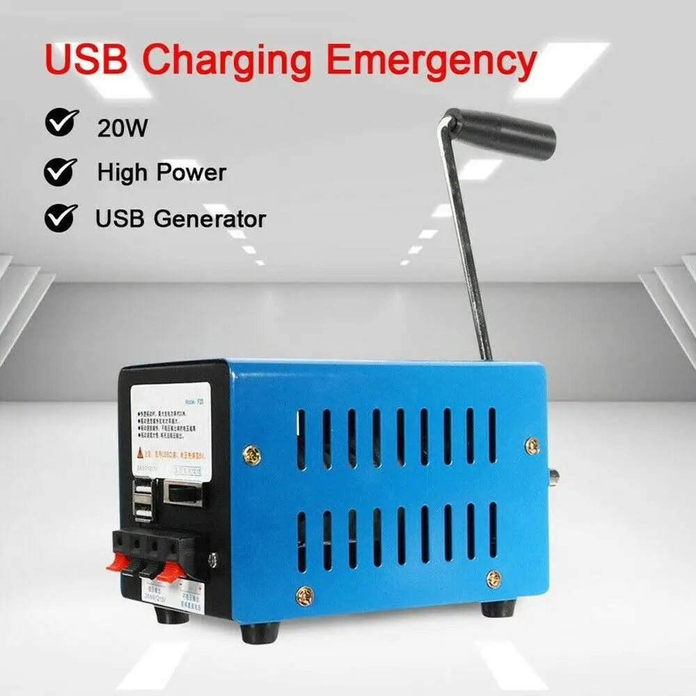 20W Hand Crank Generator Outdoor Emergency Power Generation Equipment Physics Laboratory Equipment USB Charger 3V to 15V
20W Hand Crank Generator Outdoor Emergency Power Generation Equipment Physics Laboratory Equipment USB Charger 3V to 15V