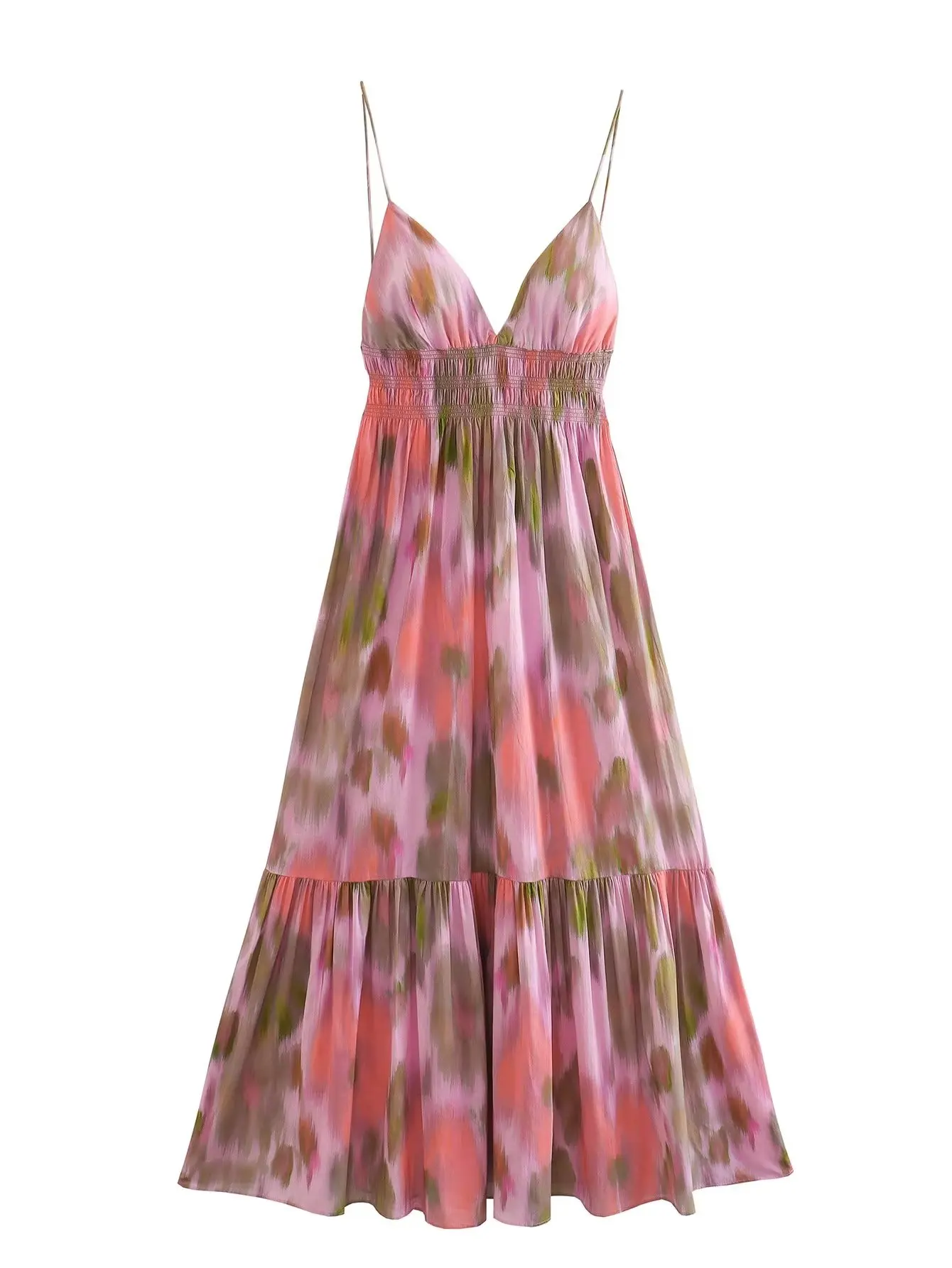 

Женское свободное платье-миди на бретельках XEASY, повседневное винтажное милое платье с квадратным вырезом и принтом, лето 2023