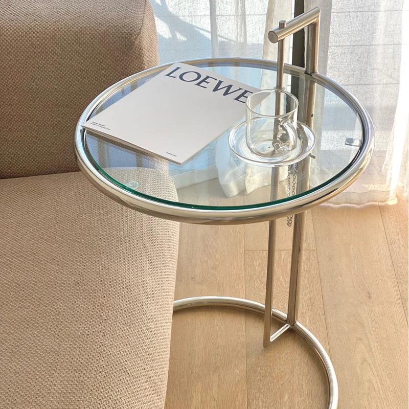 Lifting Small Coffee Table Stainless Steel Mid-Ancient Glass Side Table Nordic Simple Modern round Table Sofa Corner Table
Lifting Small Coffee Table Stainless Steel Mid-Ancient Glass Side Table Nordic Simple Modern round Table Sofa Corner Table