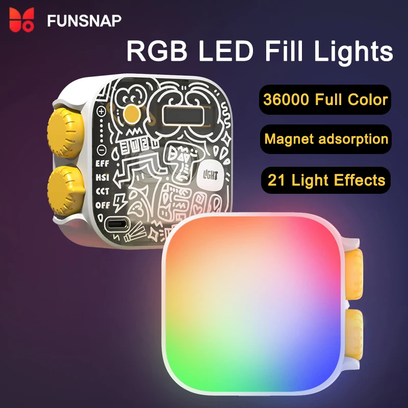 Светодиодная панель Funsnap для фото-и видеосъемки с RGB-подсветкой, CRI95 + 2500-9900K 36000, полноцветное освещение VS SIDANDEFF
Светодиодная панель Funsnap для фото-и видеосъемки с RGB-подсветкой, CRI95 + 2500-9900K 36000, полноцветное освещение VS SIDANDEFF
