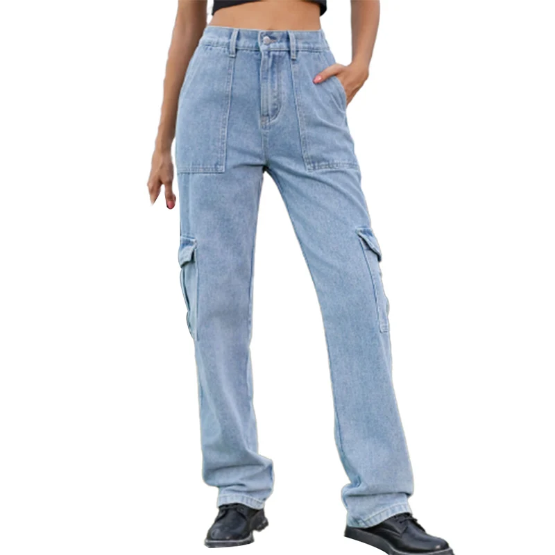 Women American Workwear Style Denim Pants Four Seasons Casual Street Straight Jeans Female Vintage Multi-pocket Splice Trousers
Women American Workwear Style Denim Pants Four Seasons Casual Street Straight Jeans Female Vintage Multi-pocket Splice Trousers