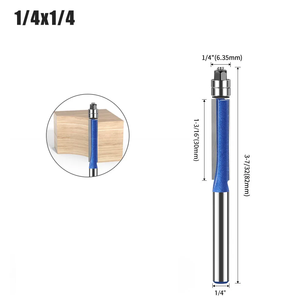 

Концевая фреза с двумя подшипниками, хвостовик 6 мм, Концевая фреза, фреза, фреза 1/4, 5/16, 3/8, 1/2 для деревообработки, режущий инструмент, 1 шт.