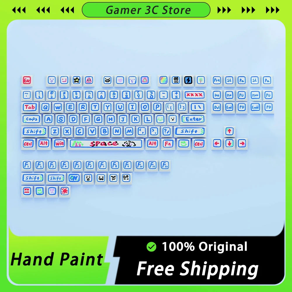 Креативные колпачки для клавиатуры с ручной росписью, сублимационные колпачки для клавиатуры XDA высотой 127, Набор колпачков для клавиш с персонализированными клавишами PBT, аксессуары для ПК и геймеров
Креативные колпачки для клавиатуры с ручной росписью, сублимационные колпачки для клавиатуры XDA высотой 127, Набор колпачков для клавиш с персонализированными клавишами PBT, аксессуары для ПК и геймеров
