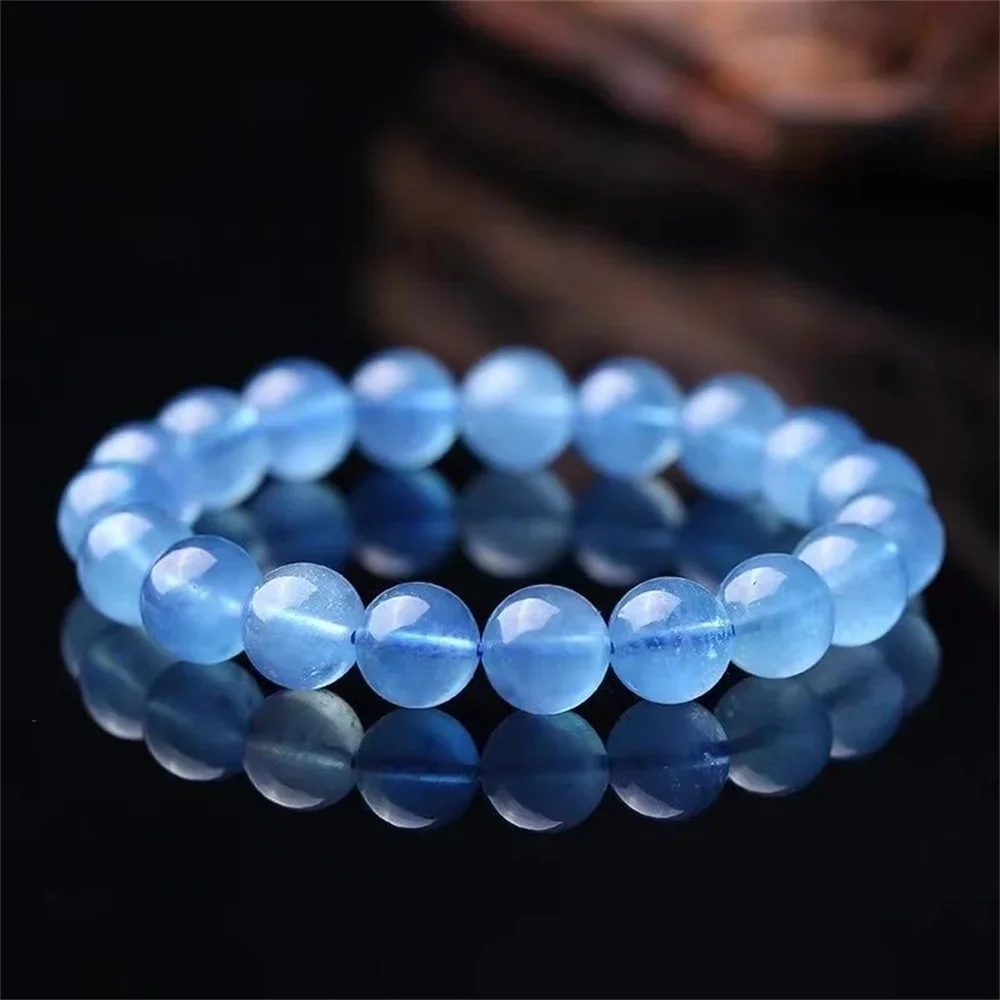 

Charm Natural Crystal 6-12mm 5A Level Aquamarine Beads Bracelet for Women Bracelets Unisex Energy Jewelry Elasticity Beading