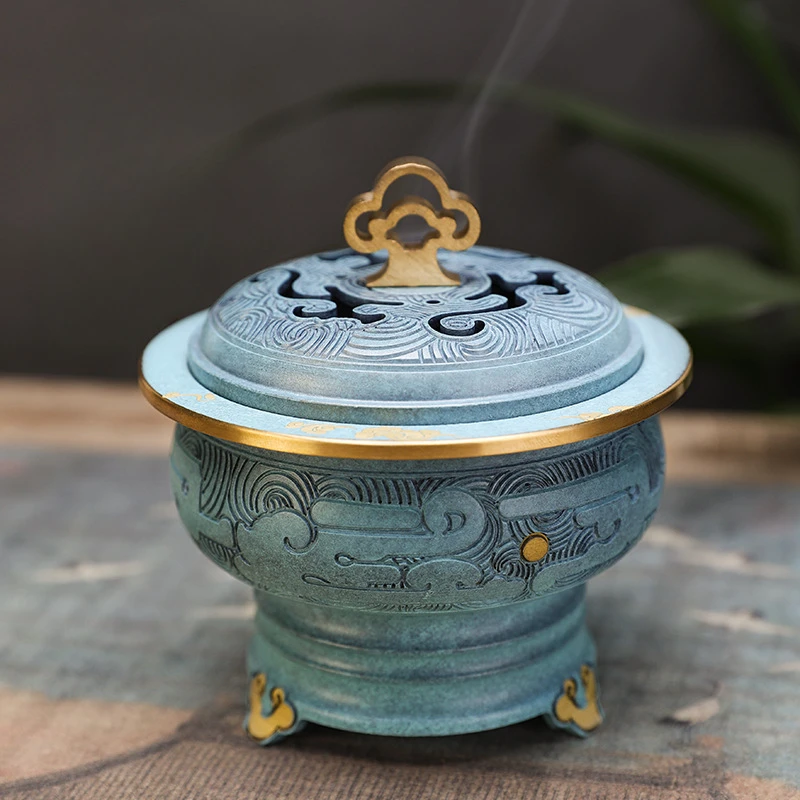 

Imitation Ancient Creative Copper Incense Burner Home Indoor/Temple Buddhist Hall Line/pan/tower Incense Multi-purpose Censer