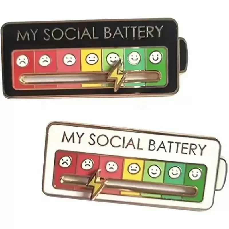 

My Social Battery Mood Conversion Brooch Metal Brooch Badges Fashion Jewelry Accessorie Gift Pins for Trendy Lapel on Backpack