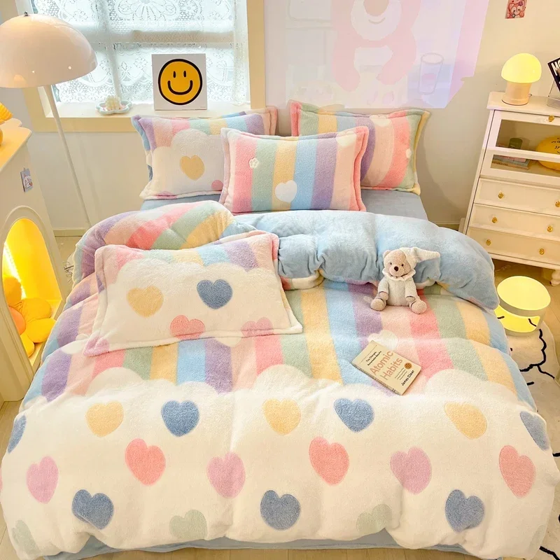 Queen King Winter Flannel Duvet Cover Fashion Dual-color Soft Warm Quilt Cover Cozy Thick Comforter Cover for Adults Children
Queen King Winter Flannel Duvet Cover Fashion Dual-color Soft Warm Quilt Cover Cozy Thick Comforter Cover for Adults Children