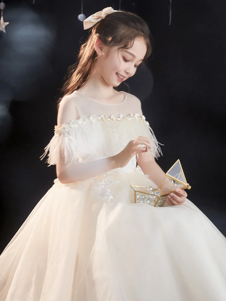 

Flower Girl Birthday Party wedding elegant Peng Peng Gauze Princess Dance Skirt Piano Chorus show host spring and summer