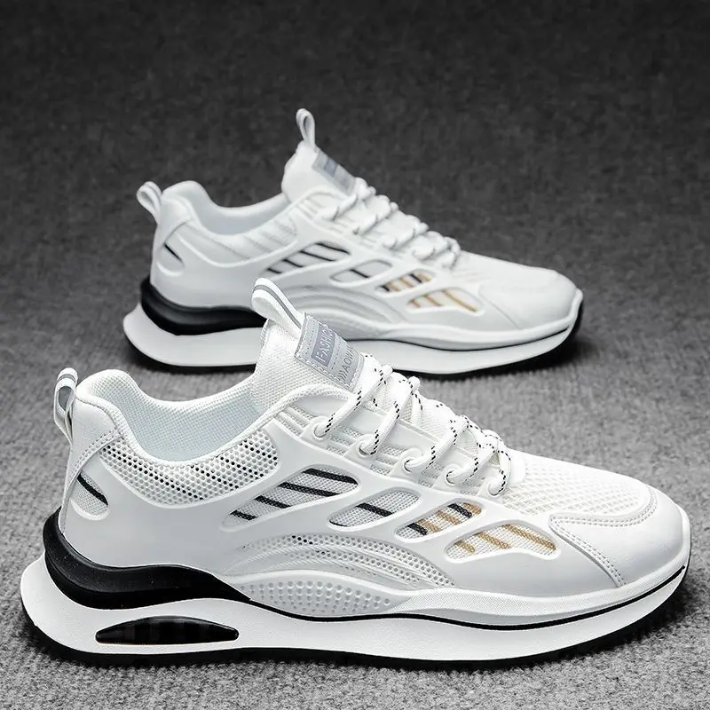 

Fashion Men's Sneakers Mesh Breathable Casual Shoe Non Slip Running Shoes for Men Lace Up Tennis Training Shoe Zapatillas Hombre