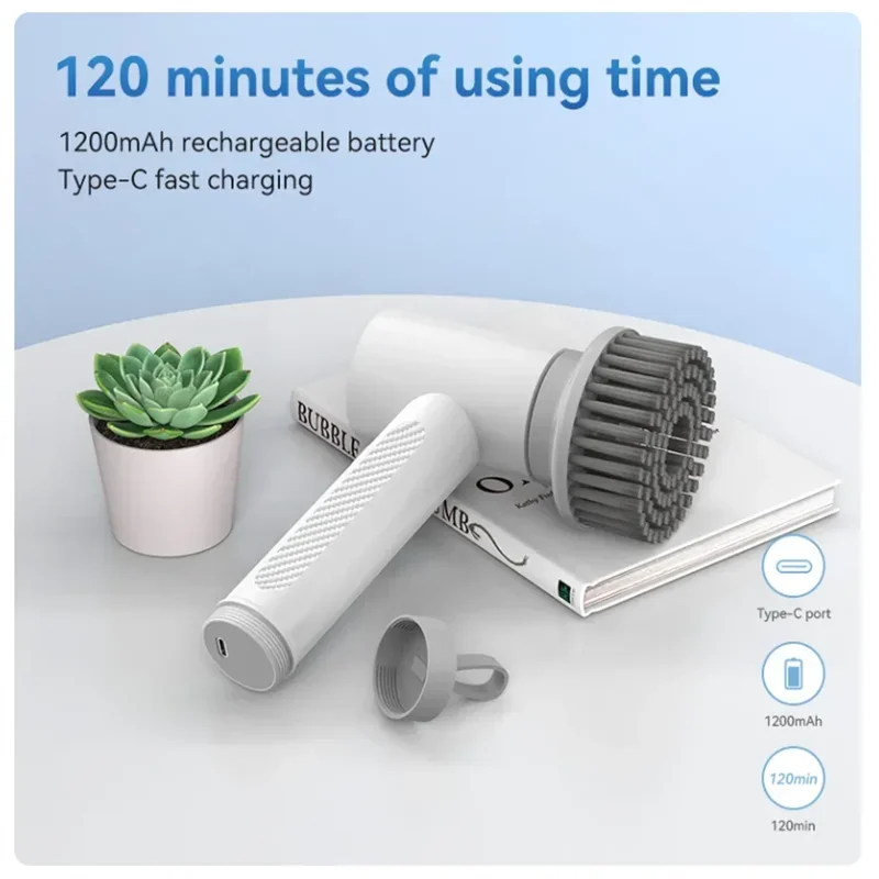 

Home Electric Household Kitchen Cleaning Brush Tools Spin Gadgets Scrubber And