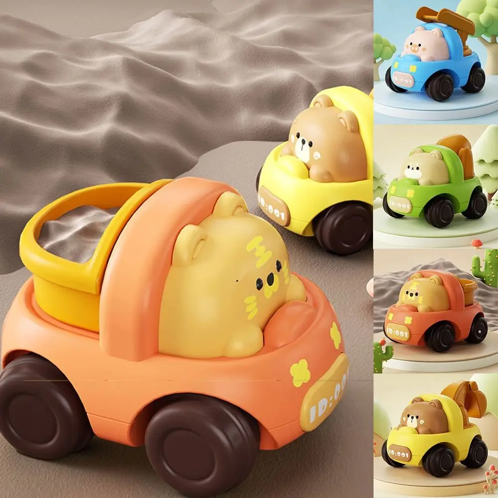 

Cartoon Animal Mini Inertial Engineering Car Toys Excavator Ladder Truck Vehicle Model Mixer Tipper Truck Construction Trucks