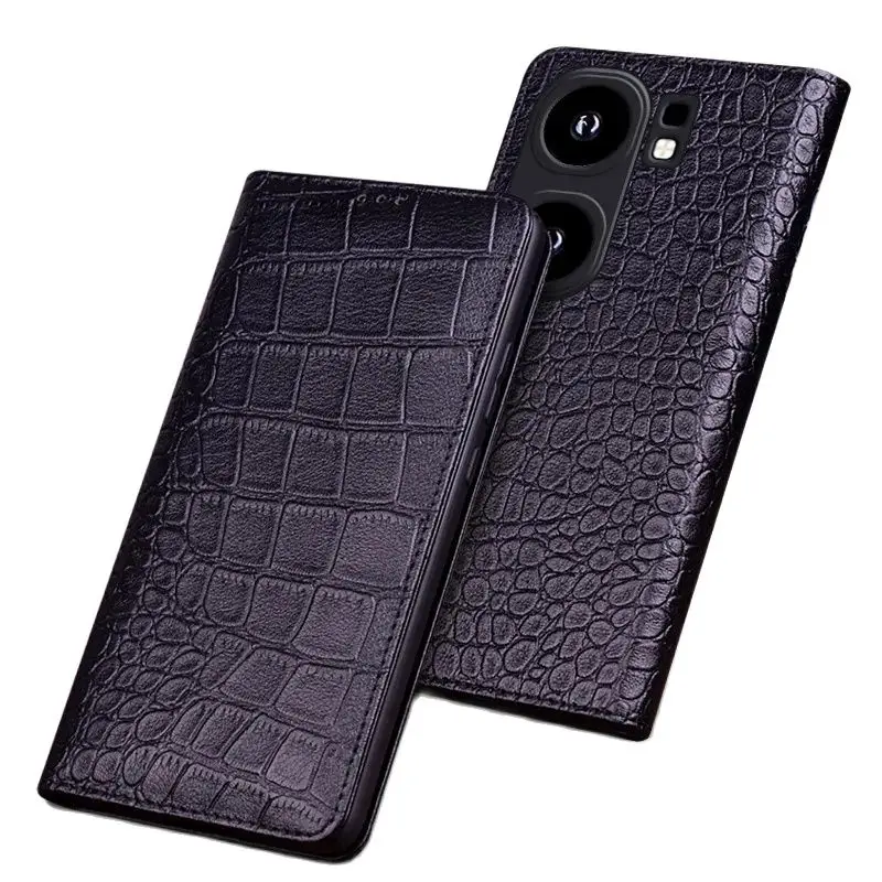 

Hot Luxury Genuine Leather Magnet Clasp Phone Cover Case For Vivo Iqoo Neo9 Pro Kickstand Holster Cases Protective Full Funda