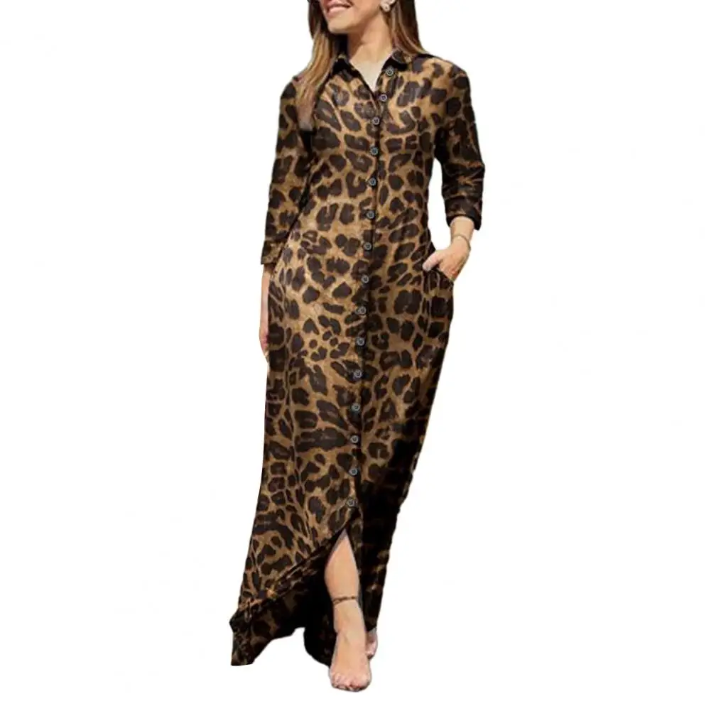 Women Leopard Geometric Patchwork Print Dress for Long Sleeve Single Breasted Shirt Dress with Pocket Dress 
Women Leopard Geometric Patchwork Print Dress for Long Sleeve Single Breasted Shirt Dress with Pocket Dress