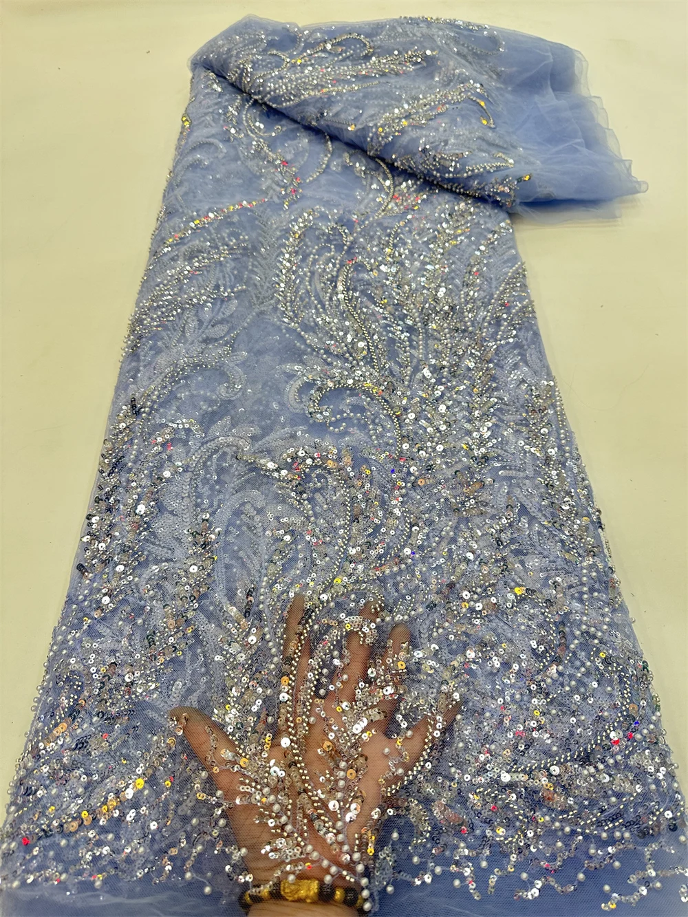 African Groom Sequins Beaded Lace Fabric 5 Yards High Quality Nigerian Wedding French Tulle Lace Material Sewing Dress QF0838
African Groom Sequins Beaded Lace Fabric 5 Yards High Quality Nigerian Wedding French Tulle Lace Material Sewing Dress QF0838