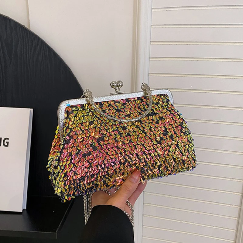 Женская дизайнерская сумка-тоут на цепочке, блестящий клатч с блестками, сумочка кросс-боди для ужина, мессенджер
Женская дизайнерская сумка-тоут на цепочке, блестящий клатч с блестками, сумочка кросс-боди для ужина, мессенджер