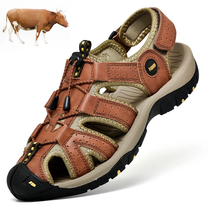 High Quality Sandals Genuine Cow Leather Casual Shoes 2022 Summer Breathable Slippers Male Casual Beach Shoes Outdoor Non Slip
High Quality Sandals Genuine Cow Leather Casual Shoes 2022 Summer Breathable Slippers Male Casual Beach Shoes Outdoor Non Slip