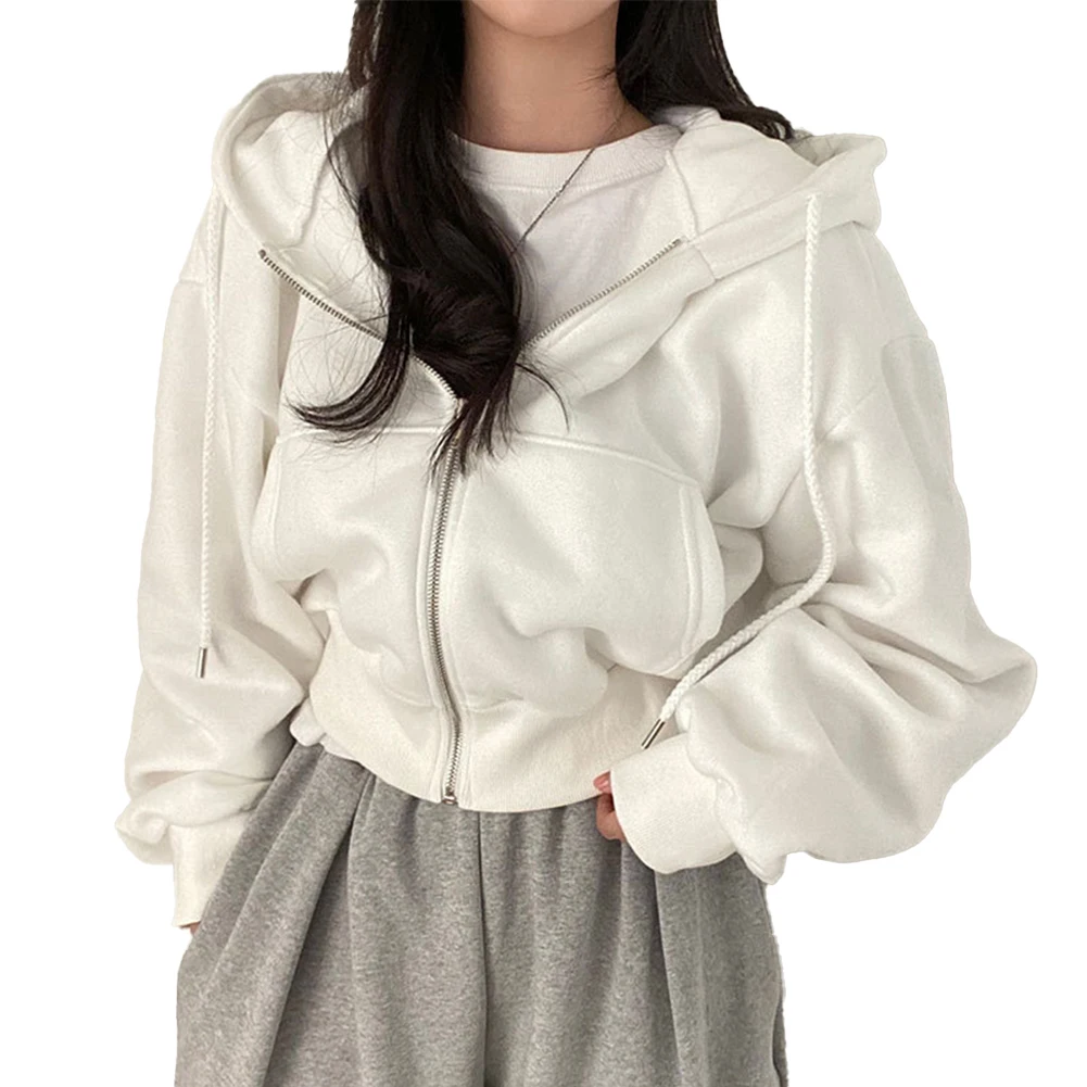 Autumn Women's Hoodies Harajuku Zip Up Hooded Sweatshirts Solid Color Ladies Long Sleeve Hooded Coat Jackets Tops
Autumn Women's Hoodies Harajuku Zip Up Hooded Sweatshirts Solid Color Ladies Long Sleeve Hooded Coat Jackets Tops