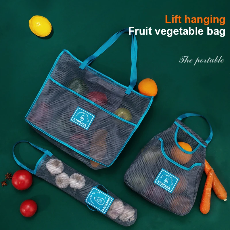 

Сетчатая Сумка для хранения фруктов и овощей, сумка для хранения имбиря, чеснока, лука, картофеля, маленькая тканевая сумка, кухонная настенная подвесная сумка для хранения
