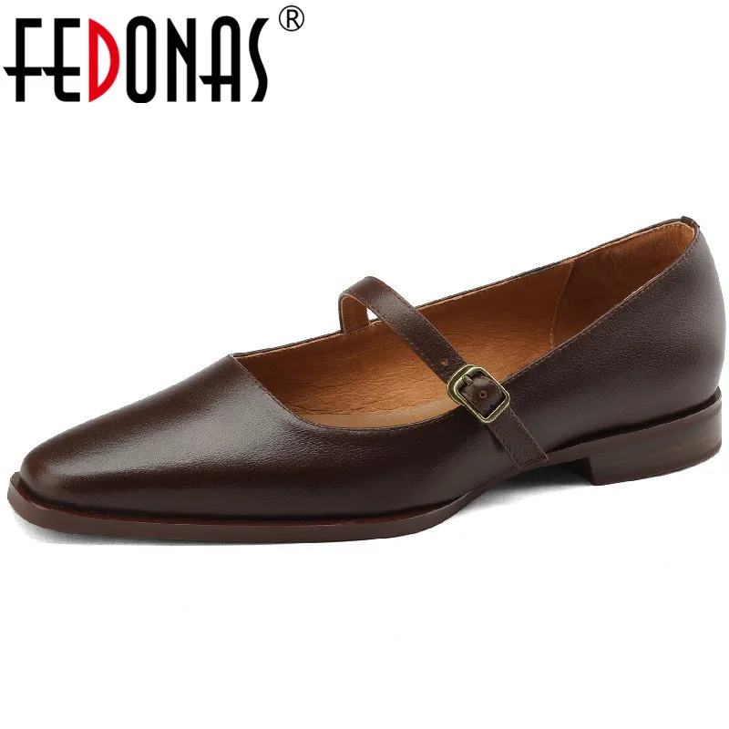 FEDONAS Women Pumps Spring Summer Low Heels Genuine Leather Mary Janes Shoes Woman Retro Style Classic Office Ladies Casual 
FEDONAS Women Pumps Spring Summer Low Heels Genuine Leather Mary Janes Shoes Woman Retro Style Classic Office Ladies Casual