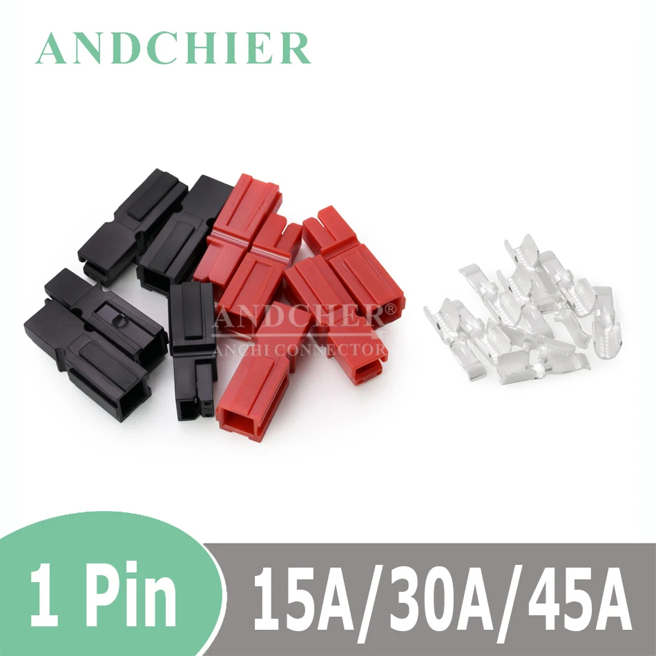 5 Pair Red Black 15A/30A/45A 600V Power Connector Terminals For Anderson Powerpole Battery Connector Modular Power Connector Kit
5 Pair Red Black 15A/30A/45A 600V Power Connector Terminals For Anderson Powerpole Battery Connector Modular Power Connector Kit