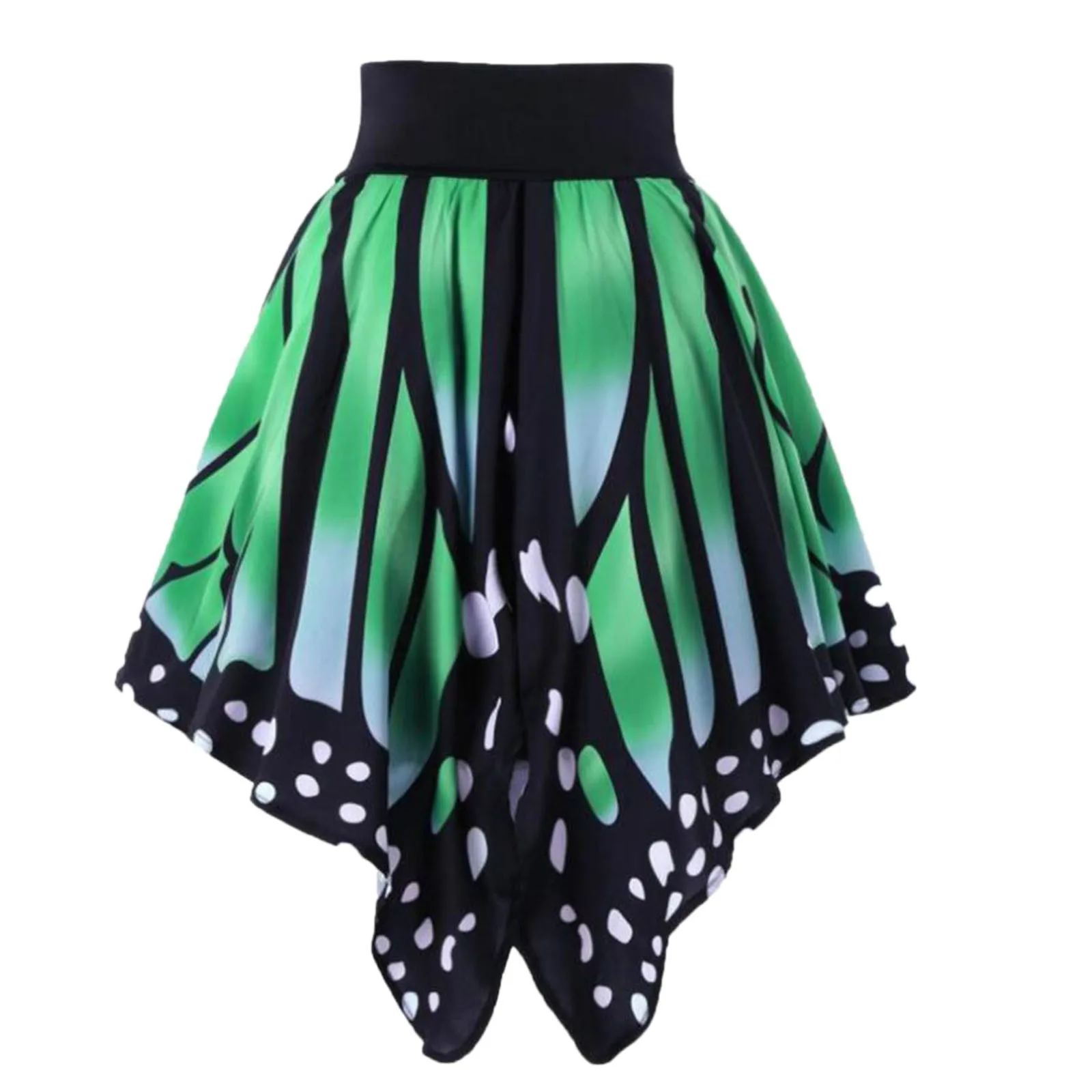 

Fashion Butterfly Gradient Skirts Women Girls Sexy High Waist Pleated Mini Skirt Patchwork Carnival Party Costume Jupe Femme