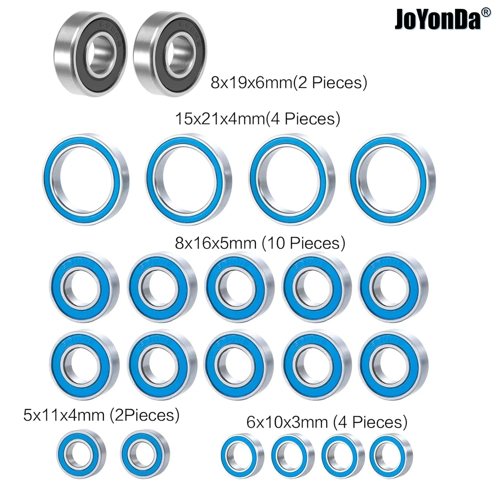 22pcs Rubber Sealed Ball Bearing Kit for RC 1/8 Arrma Kraton 6S BLX Kraton Notorious Outcas Talion
22pcs Rubber Sealed Ball Bearing Kit for RC 1/8 Arrma Kraton 6S BLX Kraton Notorious Outcas Talion