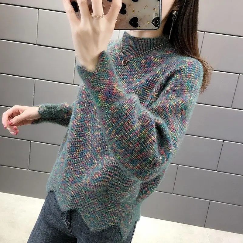 

Autumn Winter Women Knitted Pullovers 2022 New Fall Jacquard O-neck Thick Warm Sweater High Quality Casual D118