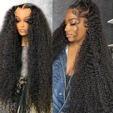 Melodie Glueless 180% 30 40 Inches Transparent Deep Wave 13x6 Lace Front Curly Human Hair Wigs Lace Frontal Wig For Black Women