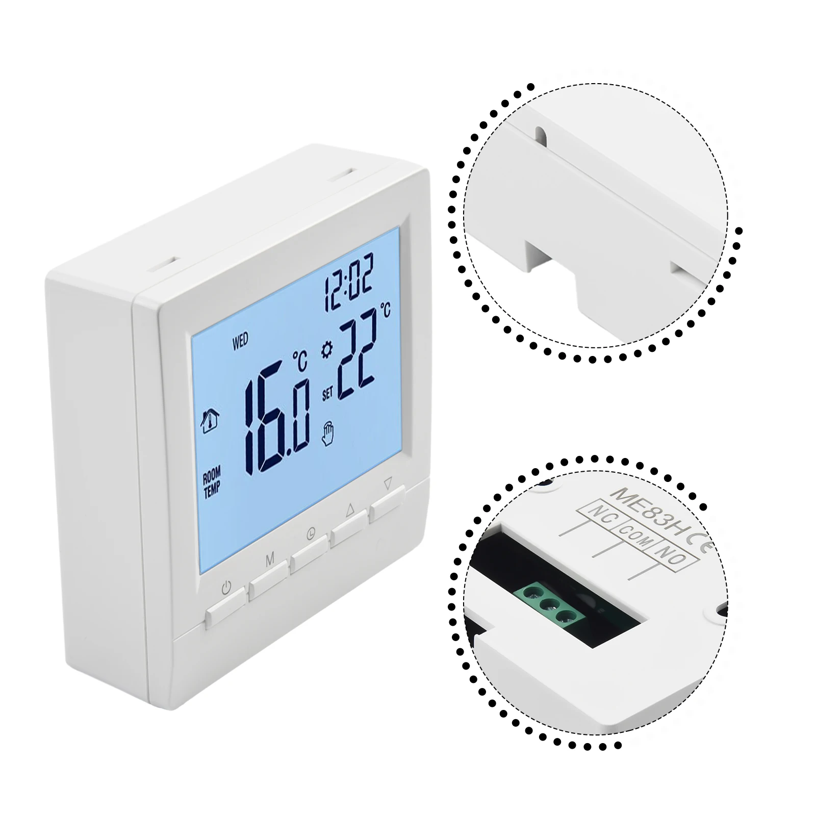 Room Thermostat Room Temperature Sensor Cable Replacement Room Heating Controller Electric Heaters LCD Plastic+Metal
Room Thermostat Room Temperature Sensor Cable Replacement Room Heating Controller Electric Heaters LCD Plastic+Metal