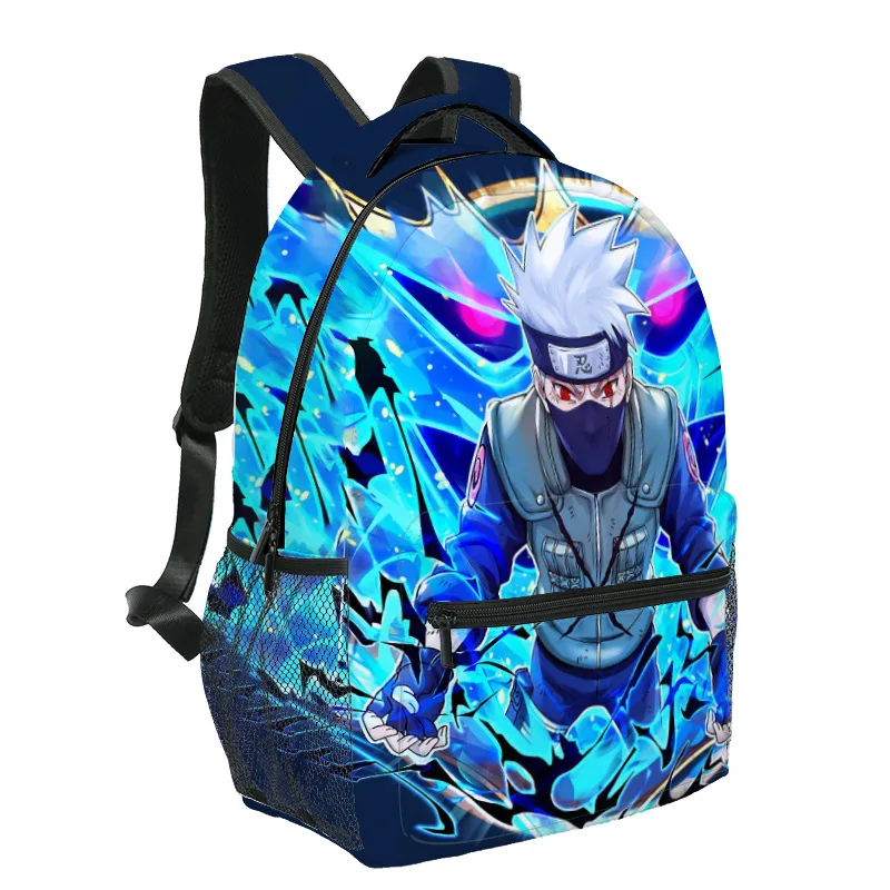 

Школьный ранец Bandai для девочек, рюкзак с 3D двусторонним принтом Наруто для начальной и средней школы, осветляющие плечи на молнии