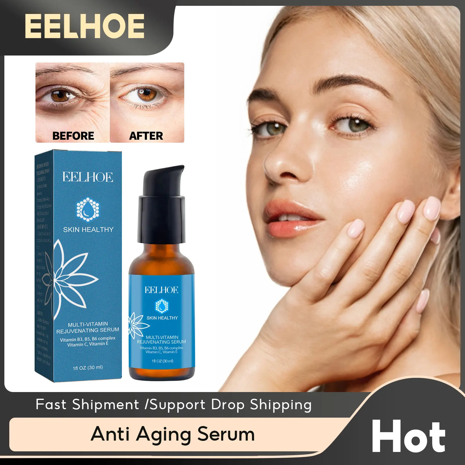 

Moisturizing Vitamin C Face Serum Anti Aging Wrinkles Remove Fine Lines Shrink Pores Repairing & Brightening Skin Facial Essence