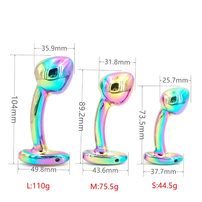 Colored Metal Anal Plug Rainbow Glass Diamond Heart-shaped Base Sexy Anal Plug SM Anal Plug Male and Female Adult Sex Toys Colored Metal Anal Plug Rainbow Glass Diamond Heart-shaped Base Sexy Anal Plug SM Anal Plug Male and Female Adult Sex Toys