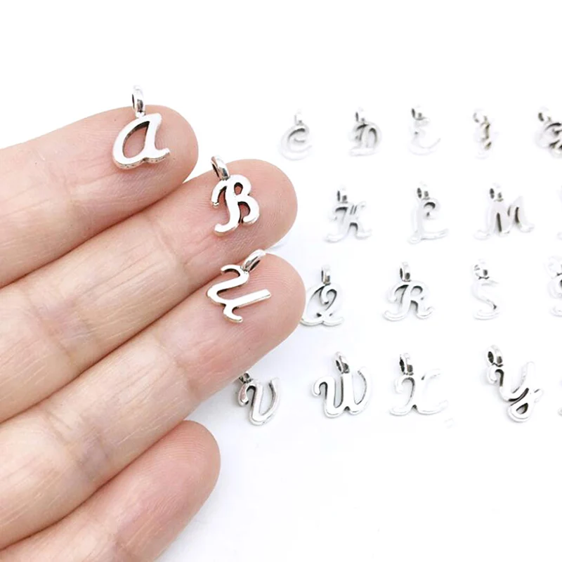 26Pcs 26 English Alphabet Letters Charms Pendants DIY Handmade Jewelry Craft 
26Pcs 26 English Alphabet Letters Charms Pendants DIY Handmade Jewelry Craft