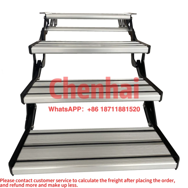 

TONGFA 550*210 Manual folding aluminum alloy retractable three step ladders for caravan rv