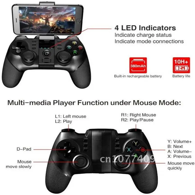 Wireless Game Controller for Android iOS mobile phone Windows laptop Bluetooth 2.4G wireless game console Joystick Gamepad
Wireless Game Controller for Android iOS mobile phone Windows laptop Bluetooth 2.4G wireless game console Joystick Gamepad