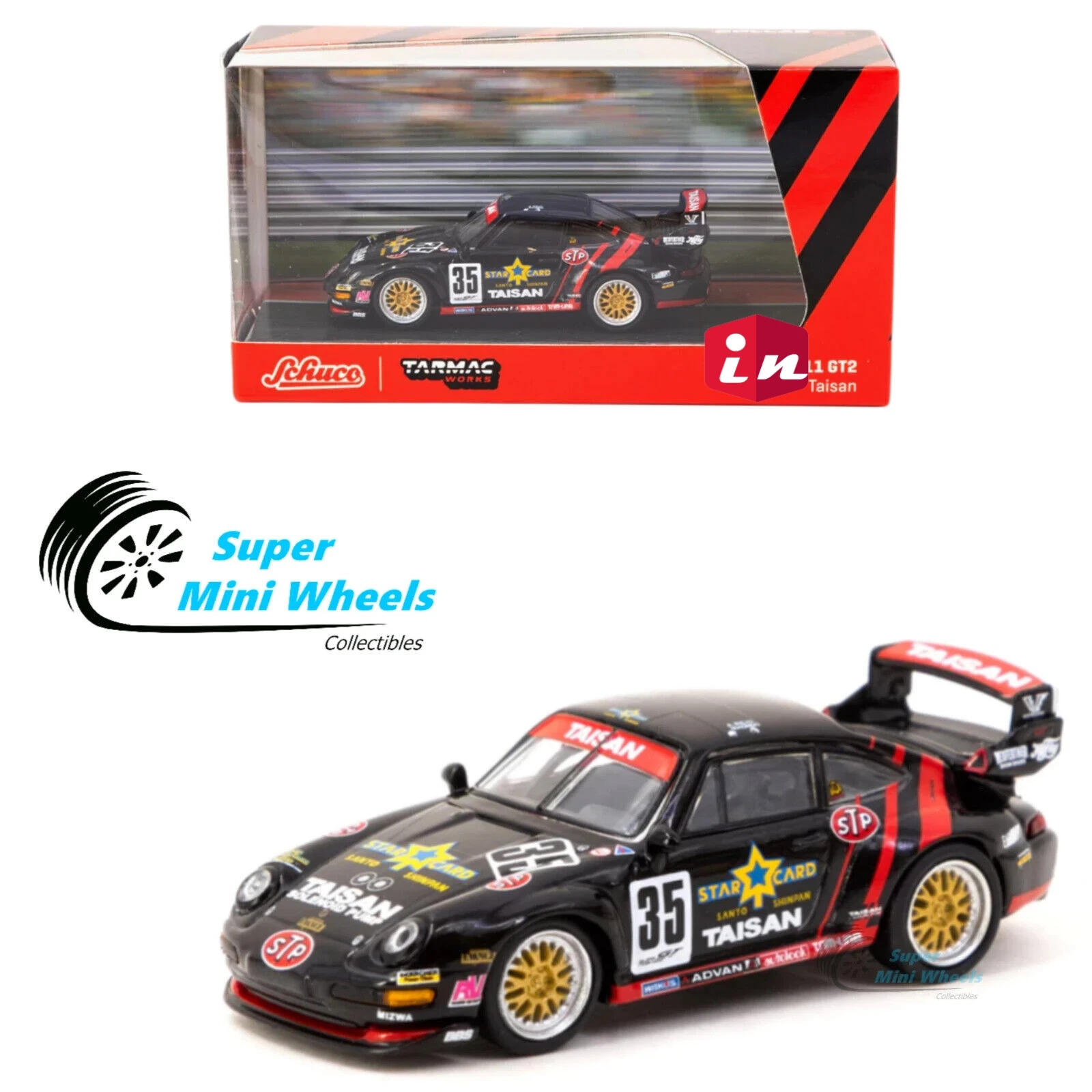 Tarmac Works x Schuco 1:64 911 GT2 Taisan Starcard #35 литые модели автомобилей Коллекция ограниченный выпуск хобби игрушки
Tarmac Works x Schuco 1:64 911 GT2 Taisan Starcard #35 литые модели автомобилей Коллекция ограниченный выпуск хобби игрушки
