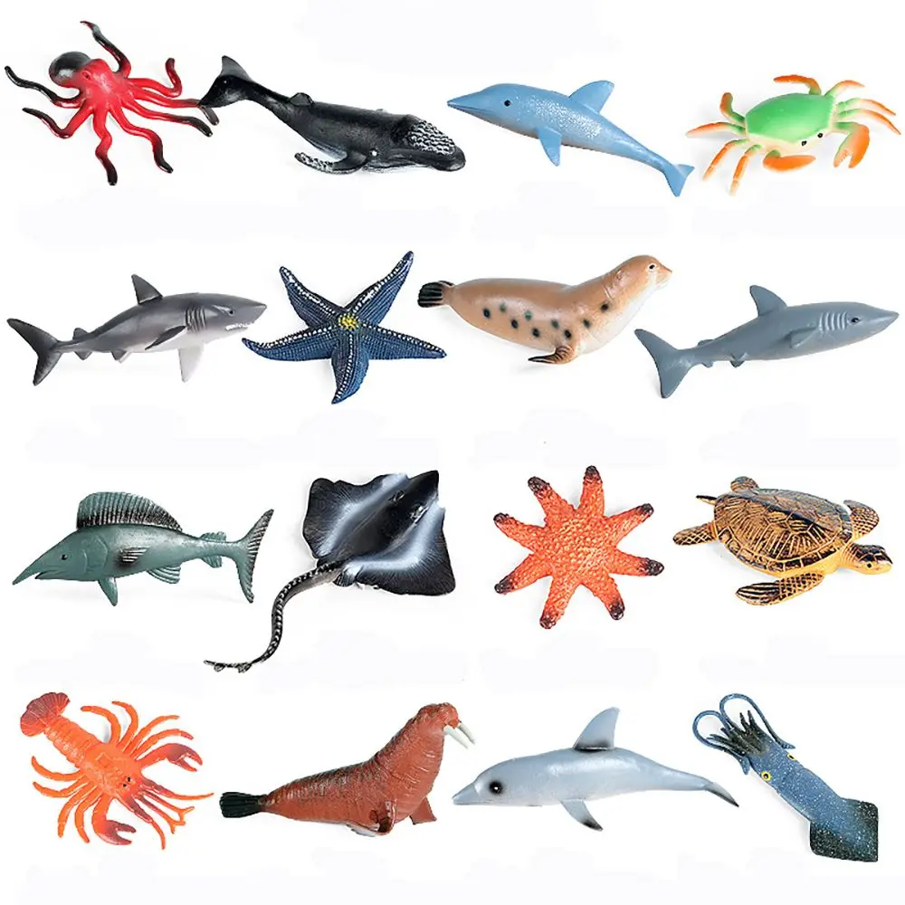 

Toy Ocean Creatures Squid Seal Dolphin Marine Organism Models Crab Turtle Starfish Lifelike Sealife Figurines