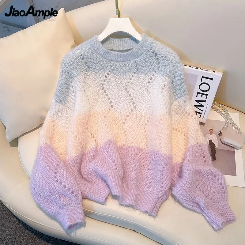 Autumn Winter Women's Fashion Loose Sweater Korean Lady Sweet Patchwork Purple Knit Pullovers 2022 New Casual Joker O-Neck Tops
Autumn Winter Women's Fashion Loose Sweater Korean Lady Sweet Patchwork Purple Knit Pullovers 2022 New Casual Joker O-Neck Tops